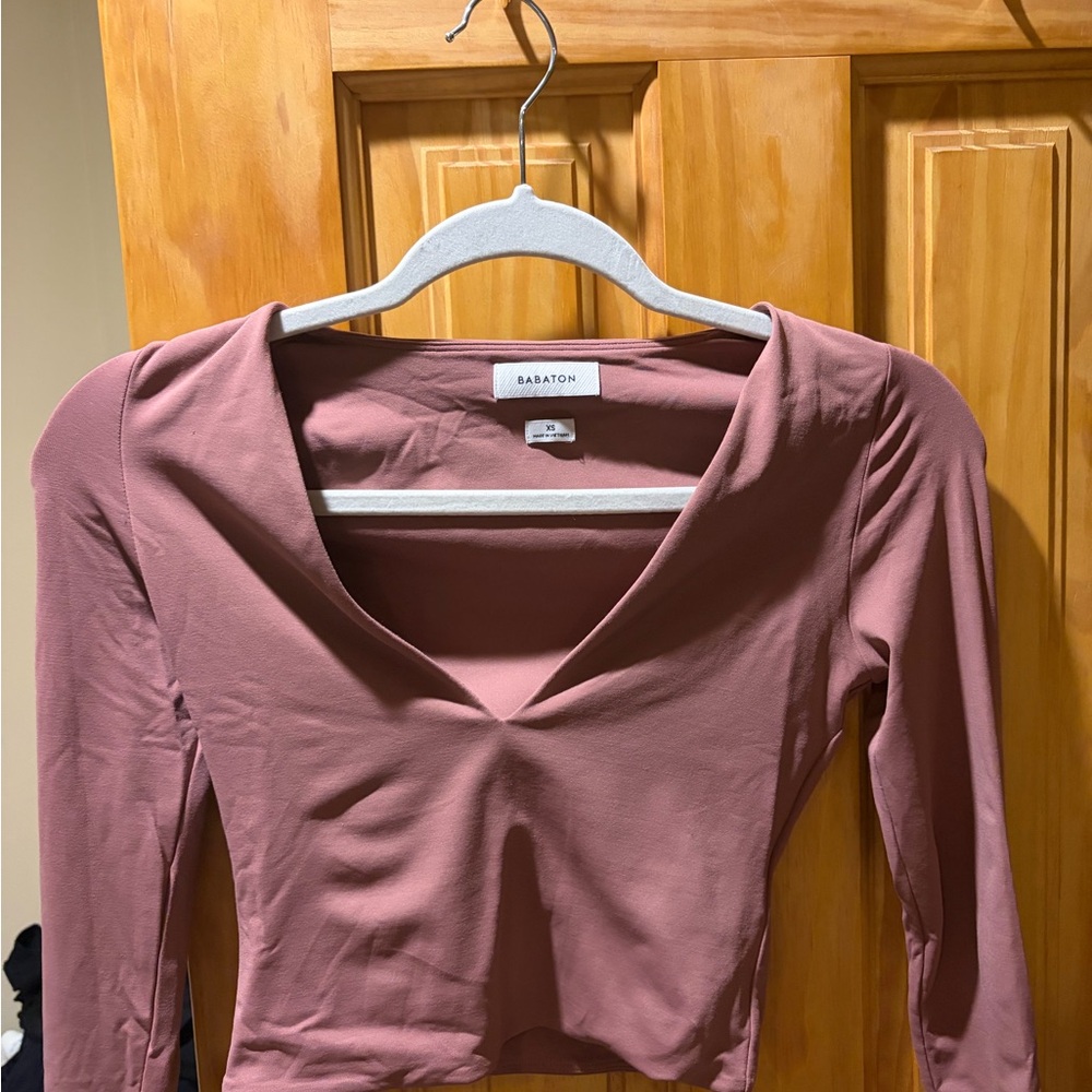 Women's Pink V-Neck Top